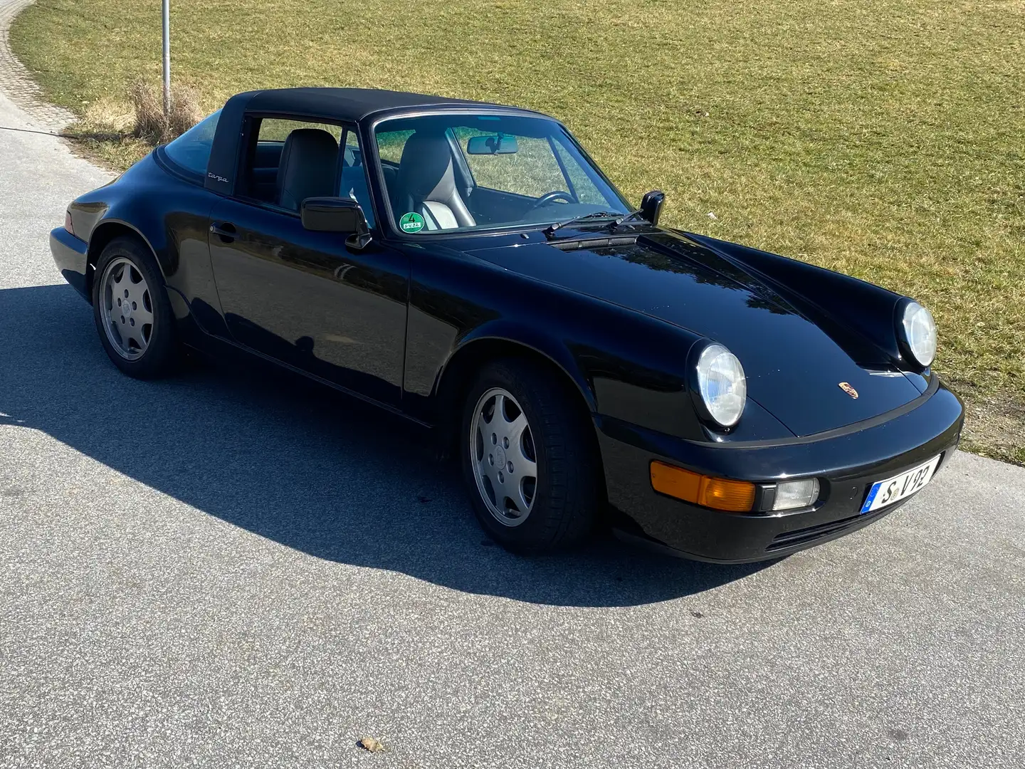 Porsche 964 911 Carrera 2 Targa Schalter, 1. Hd. Motor neu Schwarz - 1