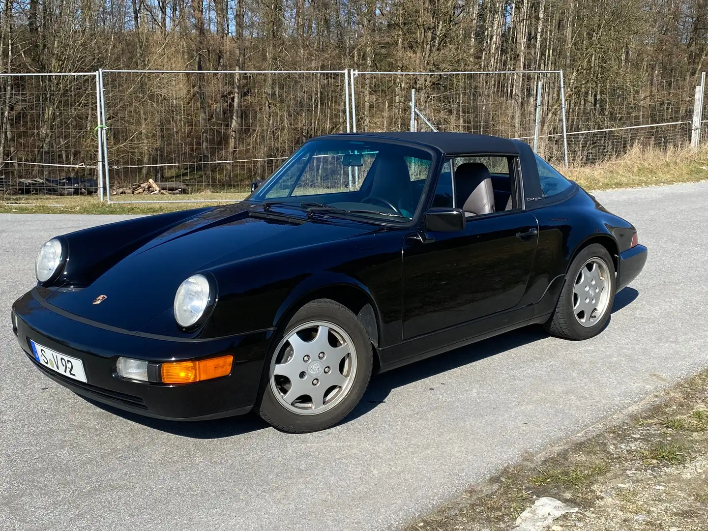 Porsche 964 911 Carrera 2 Targa Schalter, 1. Hd. Motor neu Schwarz - 2