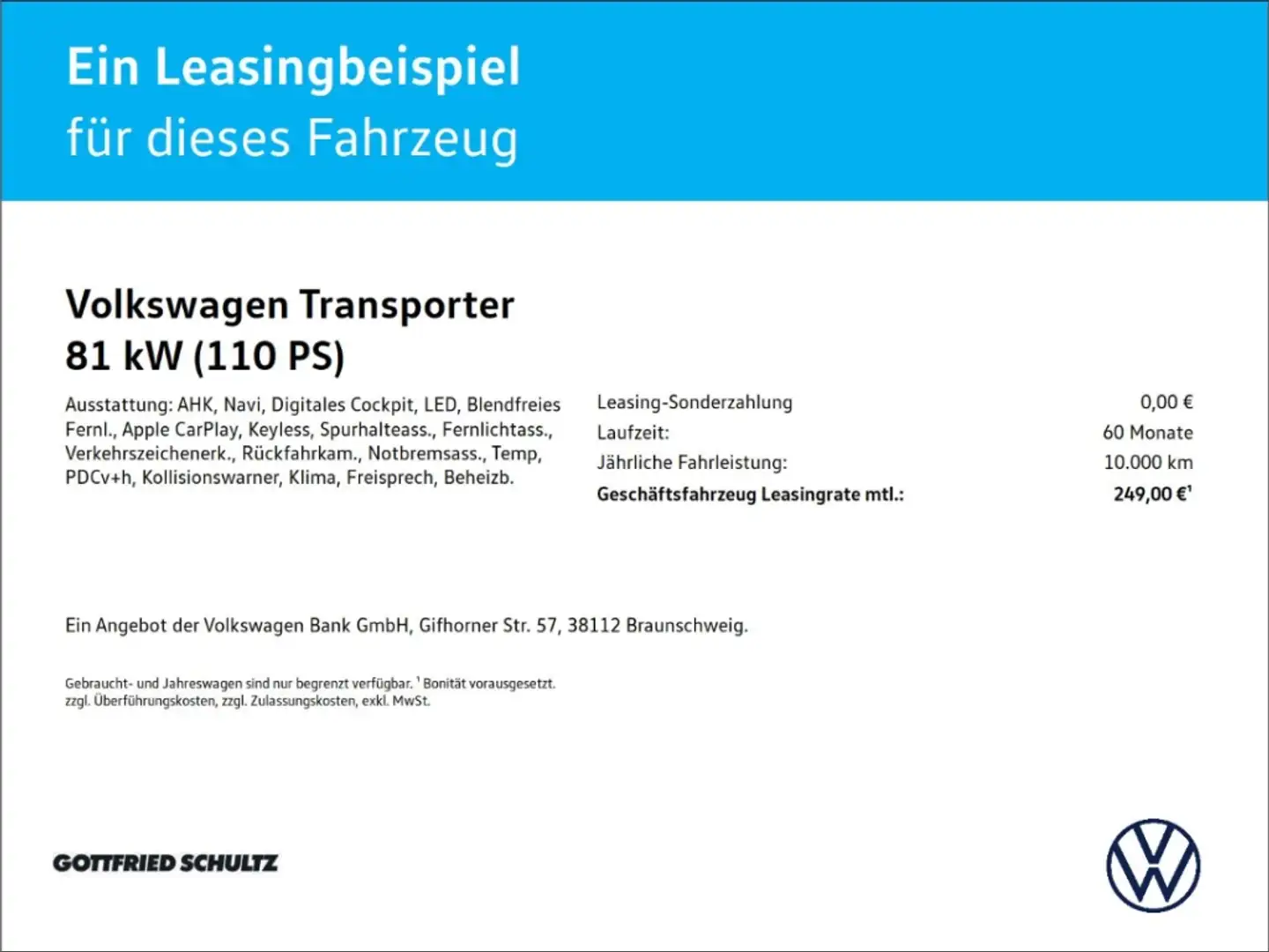 Volkswagen Transporter KASTEN MOTOR 2 0 L TDI 81 K Weiß - 2