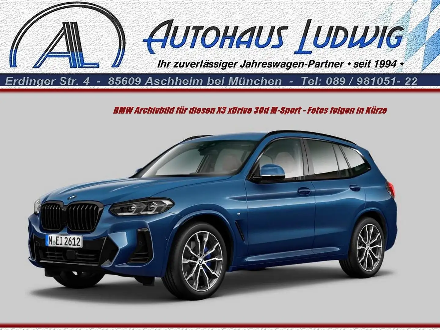 BMW X3 xDrive30dA*M-Sportpaket*Leder*AHK*ACC*NP:82.620,- Blu/Azzurro - 1