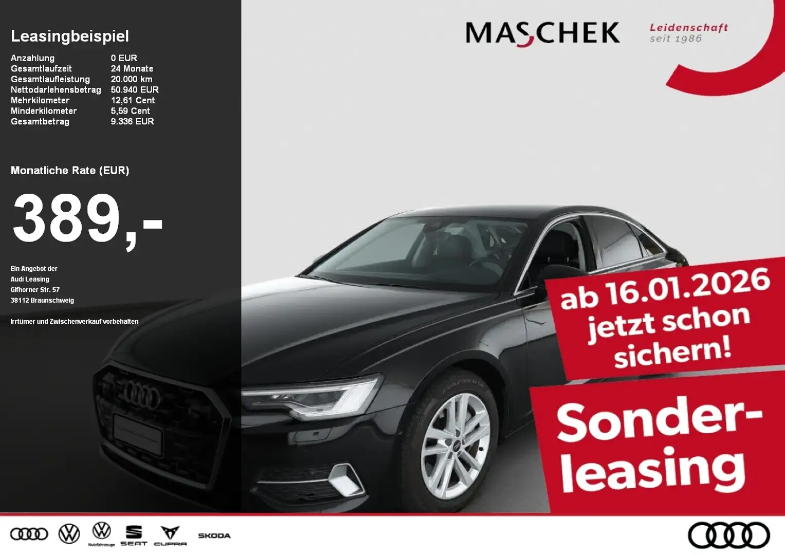 Audi A6 Limousine 50 TFSI e 360° HUD Pano Massage Sitzlüft Černá - 1