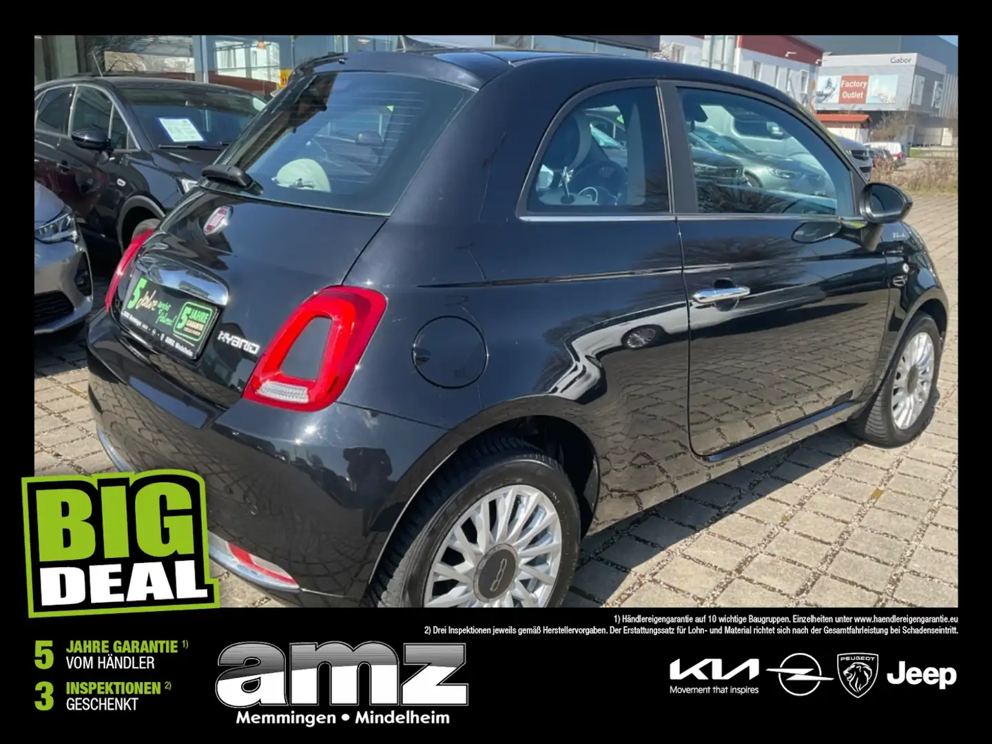 Fiat 500 1.0 Hybrid Dolcevita Pano*DAB Radio*USB Schwarz - 1