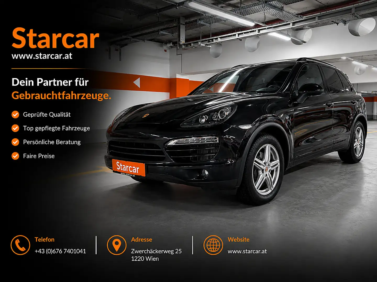 Porsche Cayenne II 3,0 Diesel Aut.*BI-XENON*PANORAMA*NAVI* Schwarz - 1