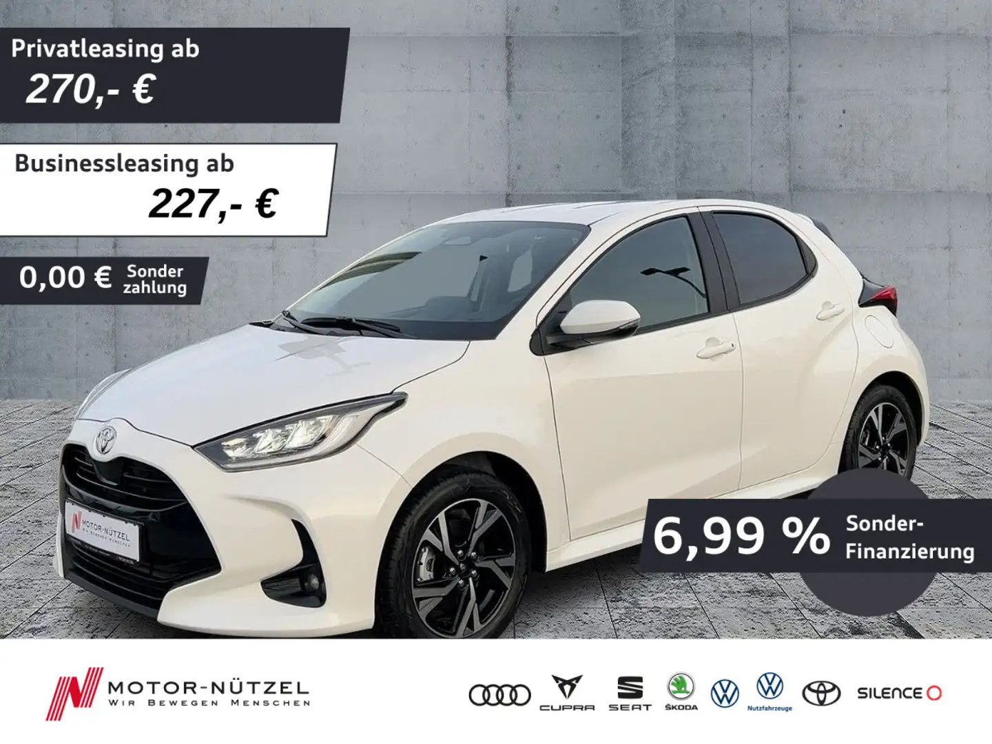 Toyota Yaris 1.5 Hybrid TEAMPLAYER LED+ACC+APP+SHZ+RFK Blanco - 1