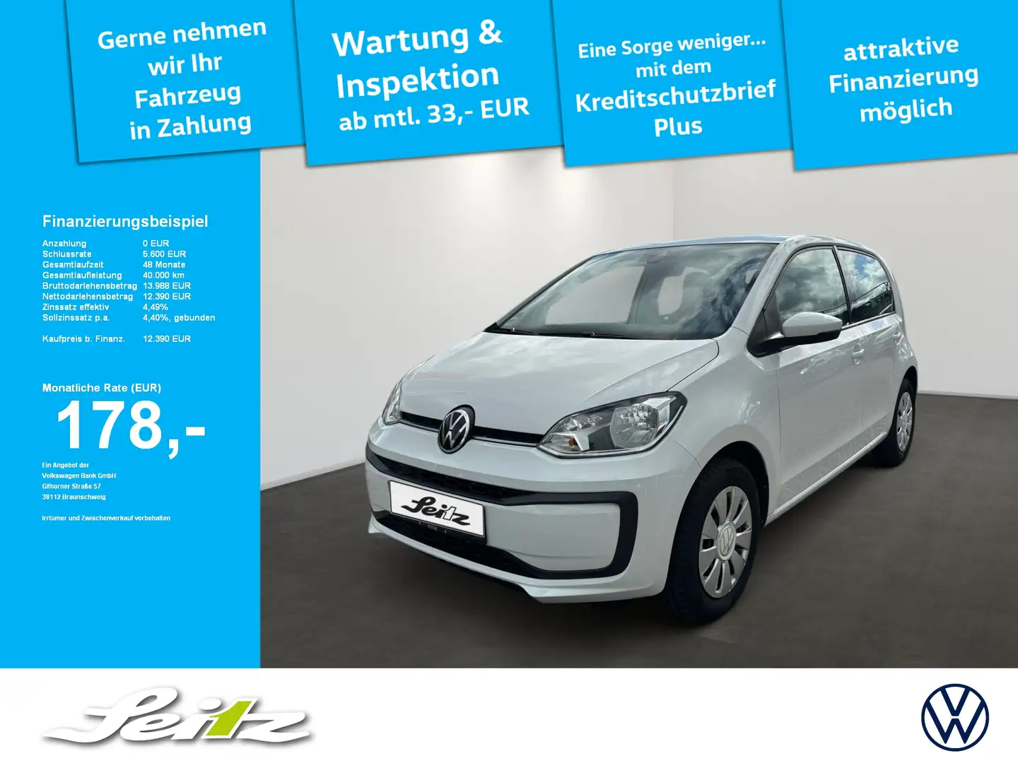 Volkswagen up! 1.0 *DAB*KLIMA*BLUETOOTH* Weiß - 1