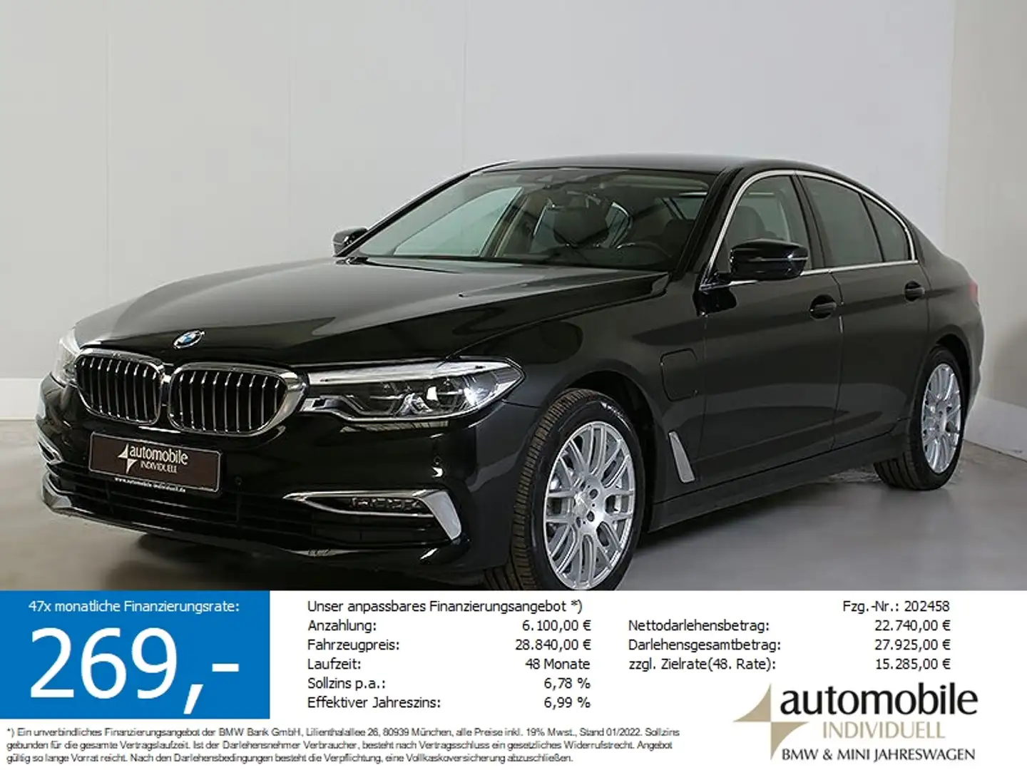BMW 530 e Luxury Line LED HuD Navi HiFi Kamera Nero - 1