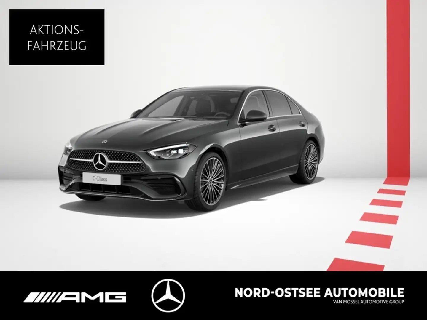 Mercedes-Benz C 200 d AMG AHK DISTR. WINTER-PAKET MEMORY Grau - 1