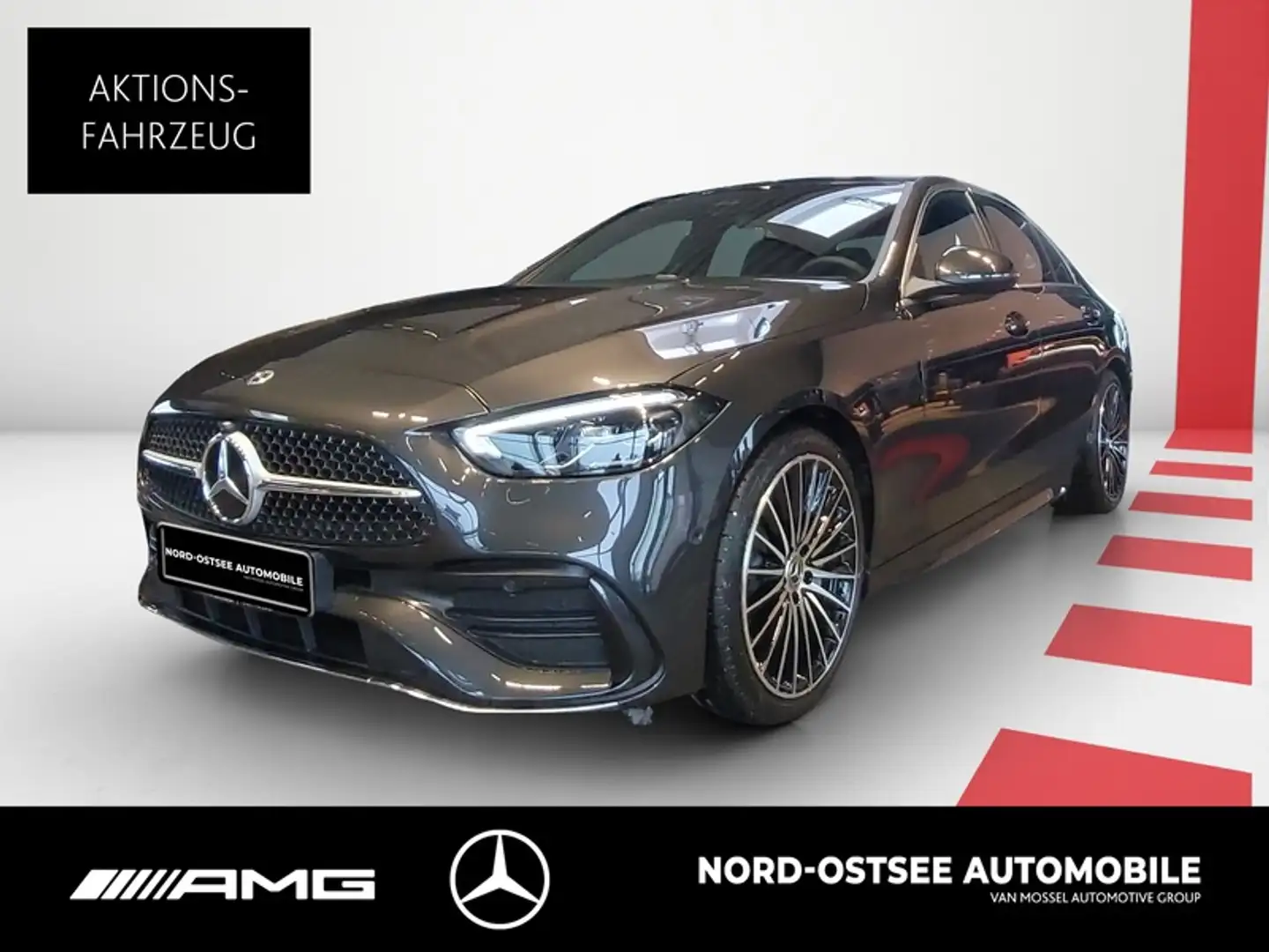 Mercedes-Benz C 200 d AMG AHK DISTR. WINTER-PAKET MEMORY Grau - 1