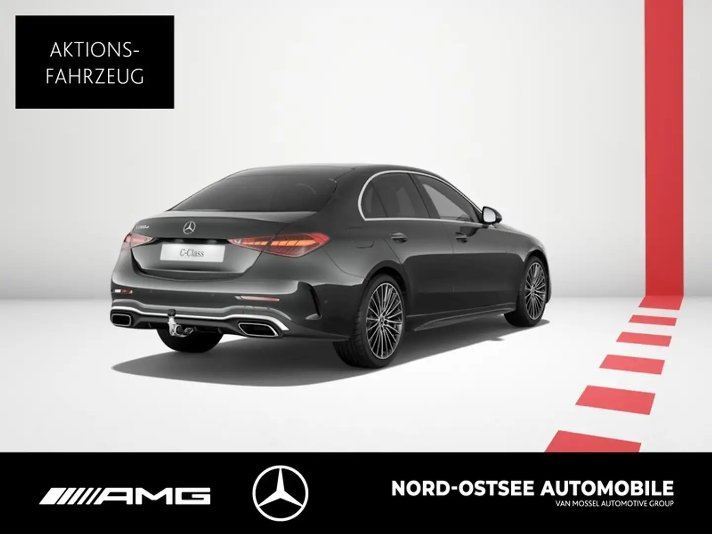 Mercedes-Benz C 200 d AMG AHK DISTR. WINTER-PAKET MEMORY Grau - 2