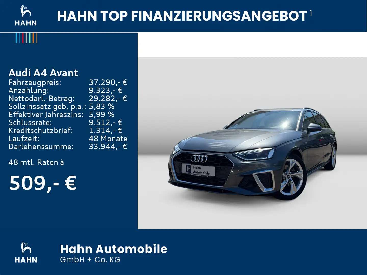 Audi A4 35 2.0 TFSI S-line s-tronic Navi AHK Grau - 2