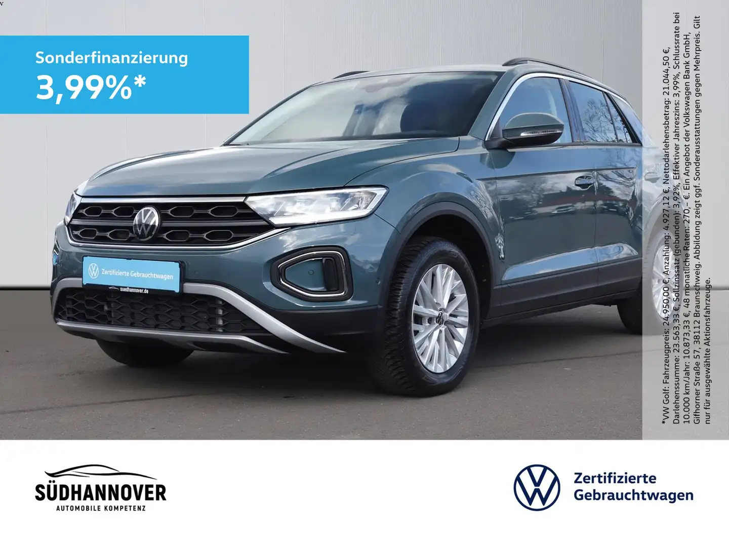 Volkswagen T-Roc Life 1.5 TSI DSG AHK+NAVI+LED+SHZ+PDC+GRA Blau - 1