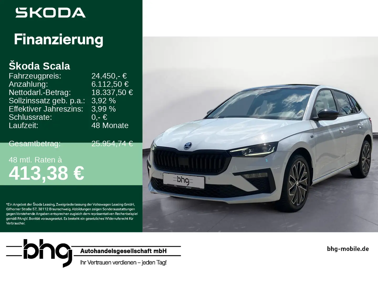 Skoda Scala 1.0 TSI DSG Drive Blanc - 1
