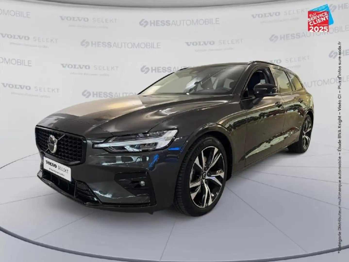 Volvo V60 B4 197ch Ultra Style Dark DCT 7 TOuvrant Siege chauf Volant chauf Camera HKardon Gris - 1