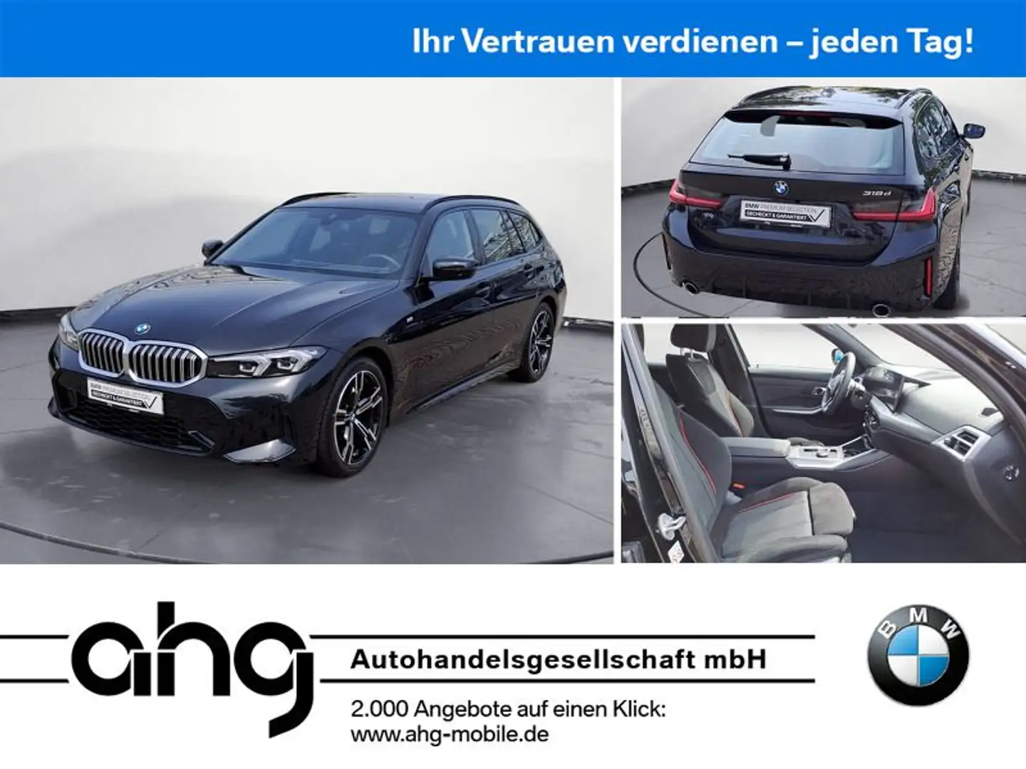 BMW 318 d Touring M Sportpaket Klimaaut. Noir - 1