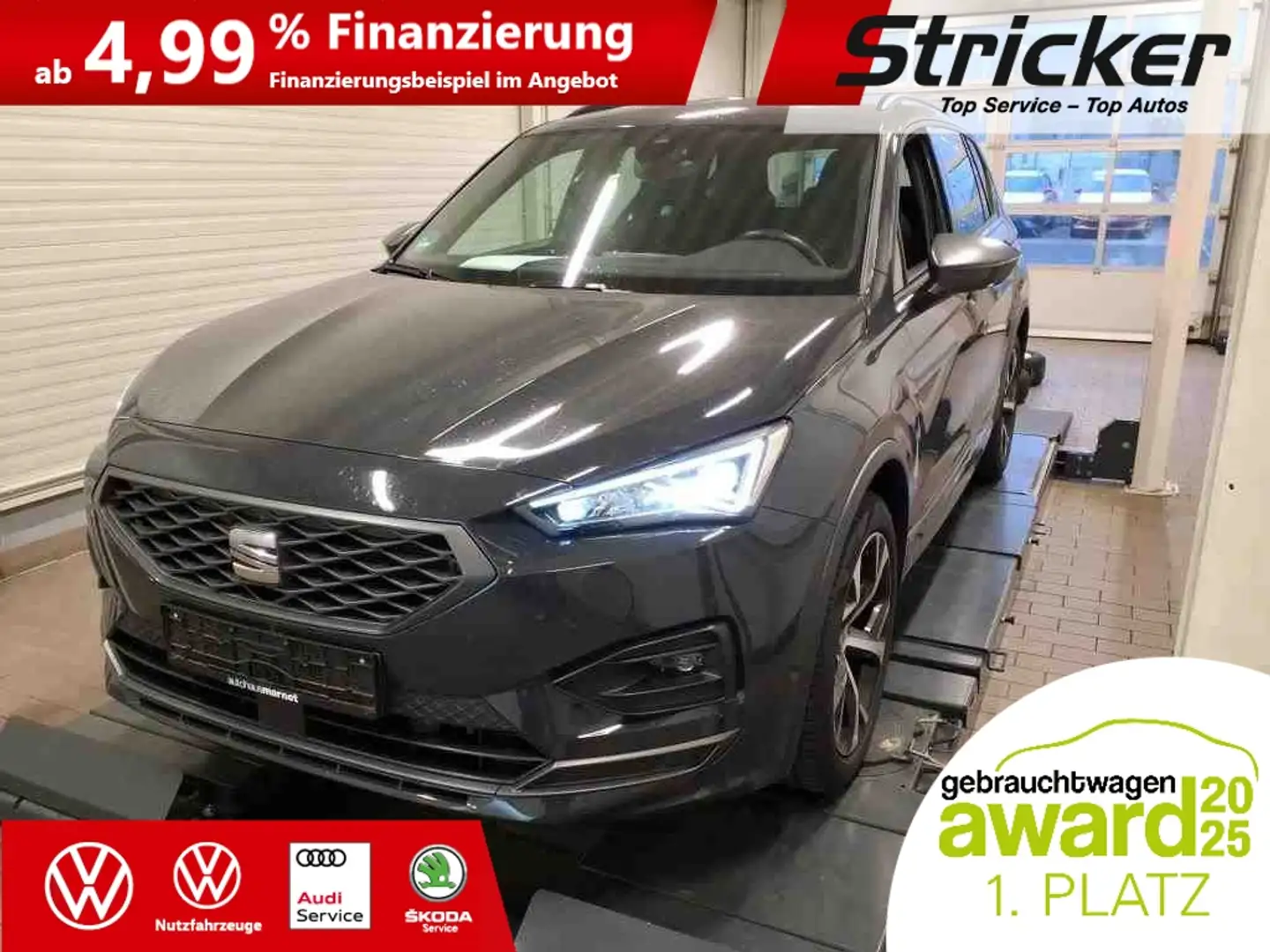 SEAT Tarraco FR 2.0TDI DSG 403,-ohne Anzahlung Navi AHK Kamera Silber - 1