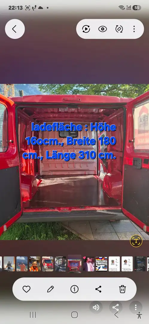 Citroen Jumper Lieferbus mit 3 sitze und Glas Türe hinten Rot - 2