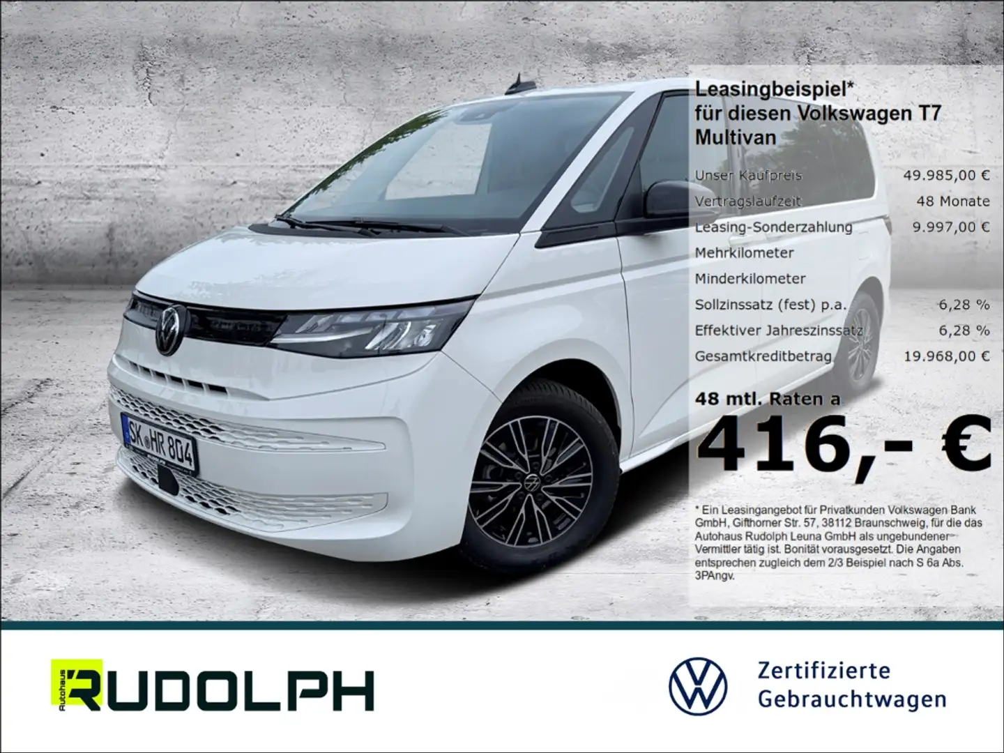 Volkswagen T7 Multivan Basis KÜ 2.0 TDI DSG 7-Sitzer Kamera LED BT SHZ Kl Weiß - 1