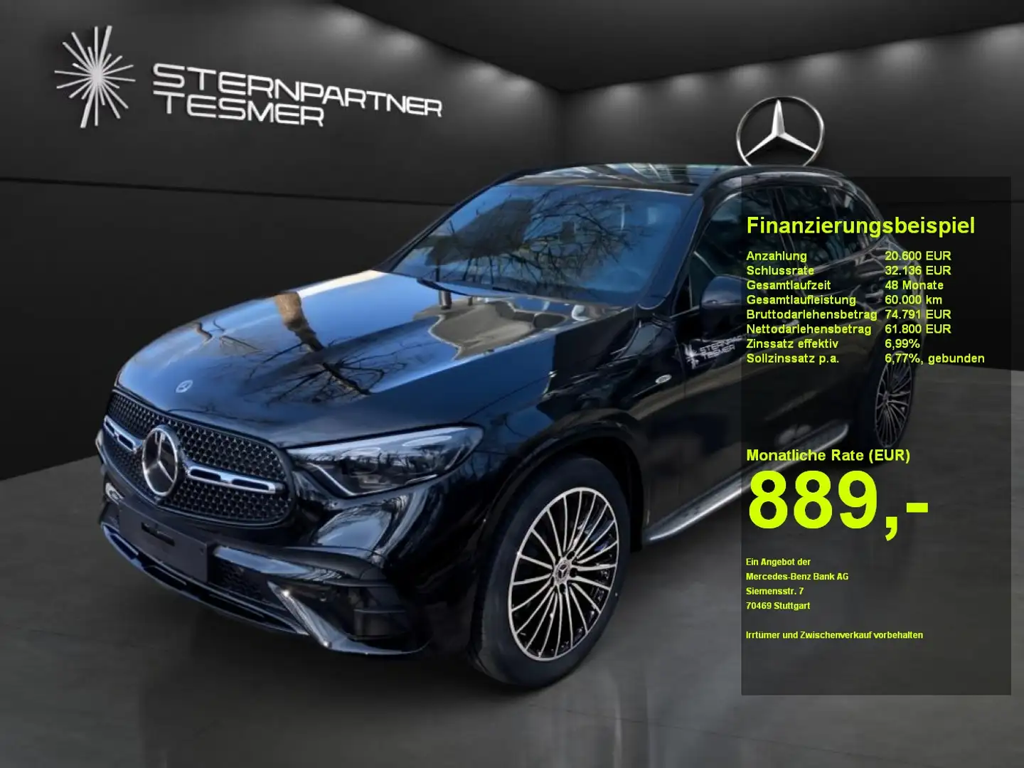 Mercedes-Benz GLC 300 de 4MATIC mit EQ Hybrid Technologie +AMG Schwarz - 1