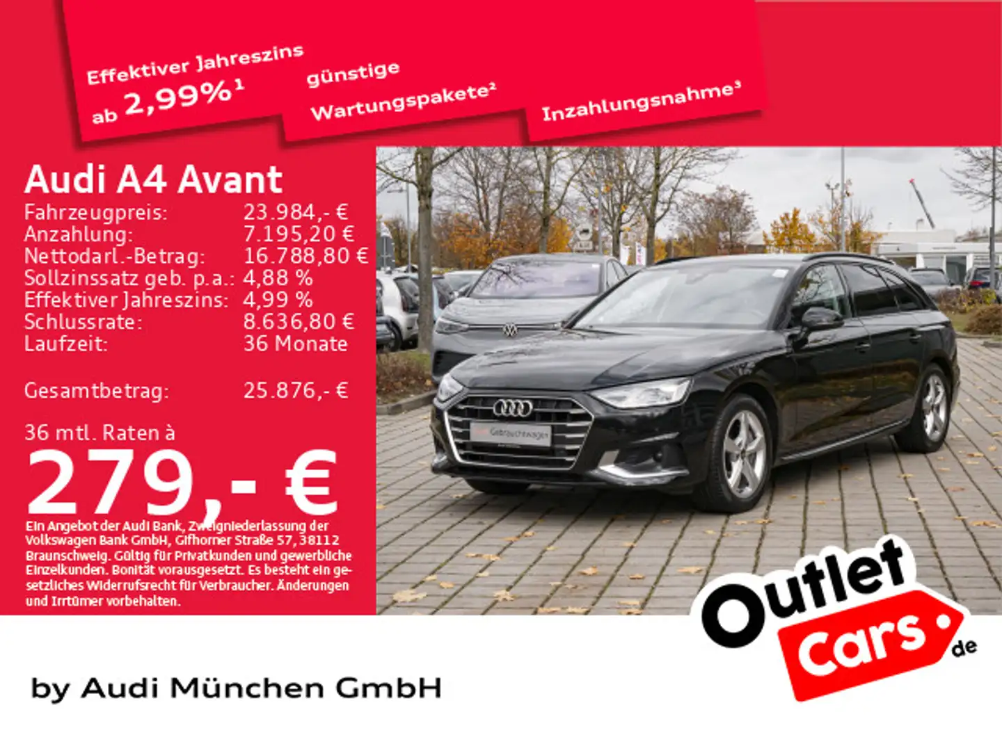 Audi A4 40 TDI S tronic advanced Navi/Kamera Schwarz - 1