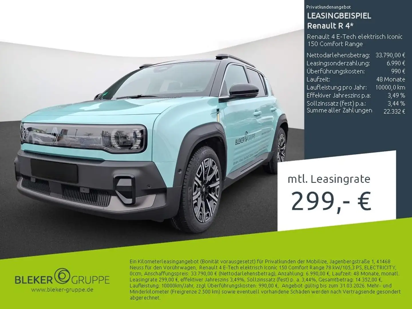 Renault R 4 Renault 4 E-Tech elektrisch Iconic 150 Comfort Ran Grün - 1
