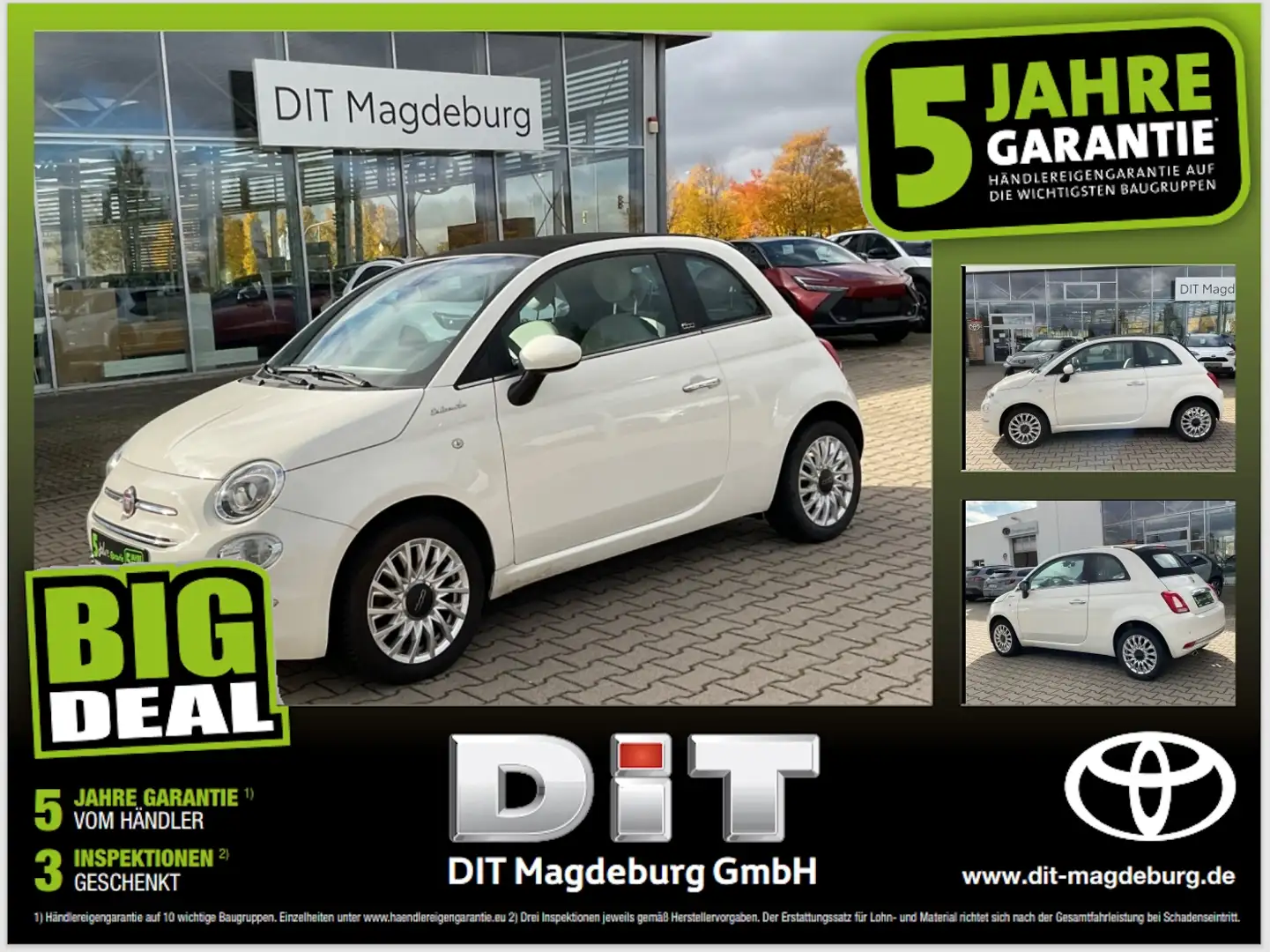 Fiat 500C 500 C 1.0 Dolce Vita Pano+SD+LM+Carplay+DAB Weiß - 1