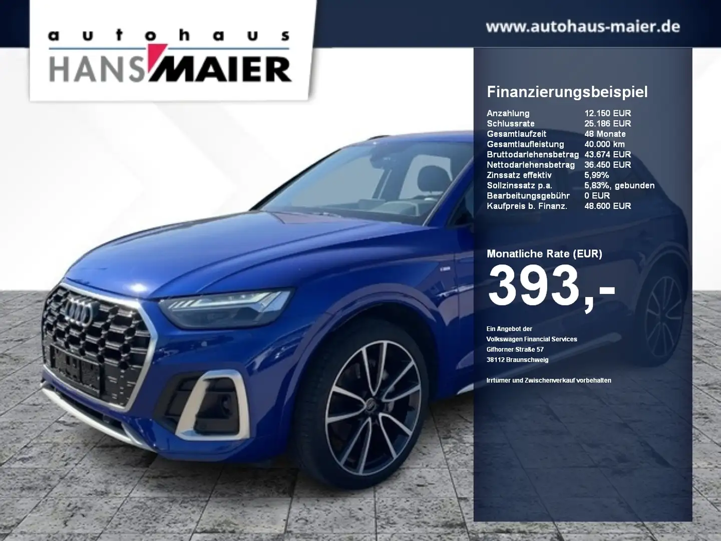 Audi Q5 S line TFSI e quattro Luft Navi+ VC SHZ Kam Luft N Blau - 1
