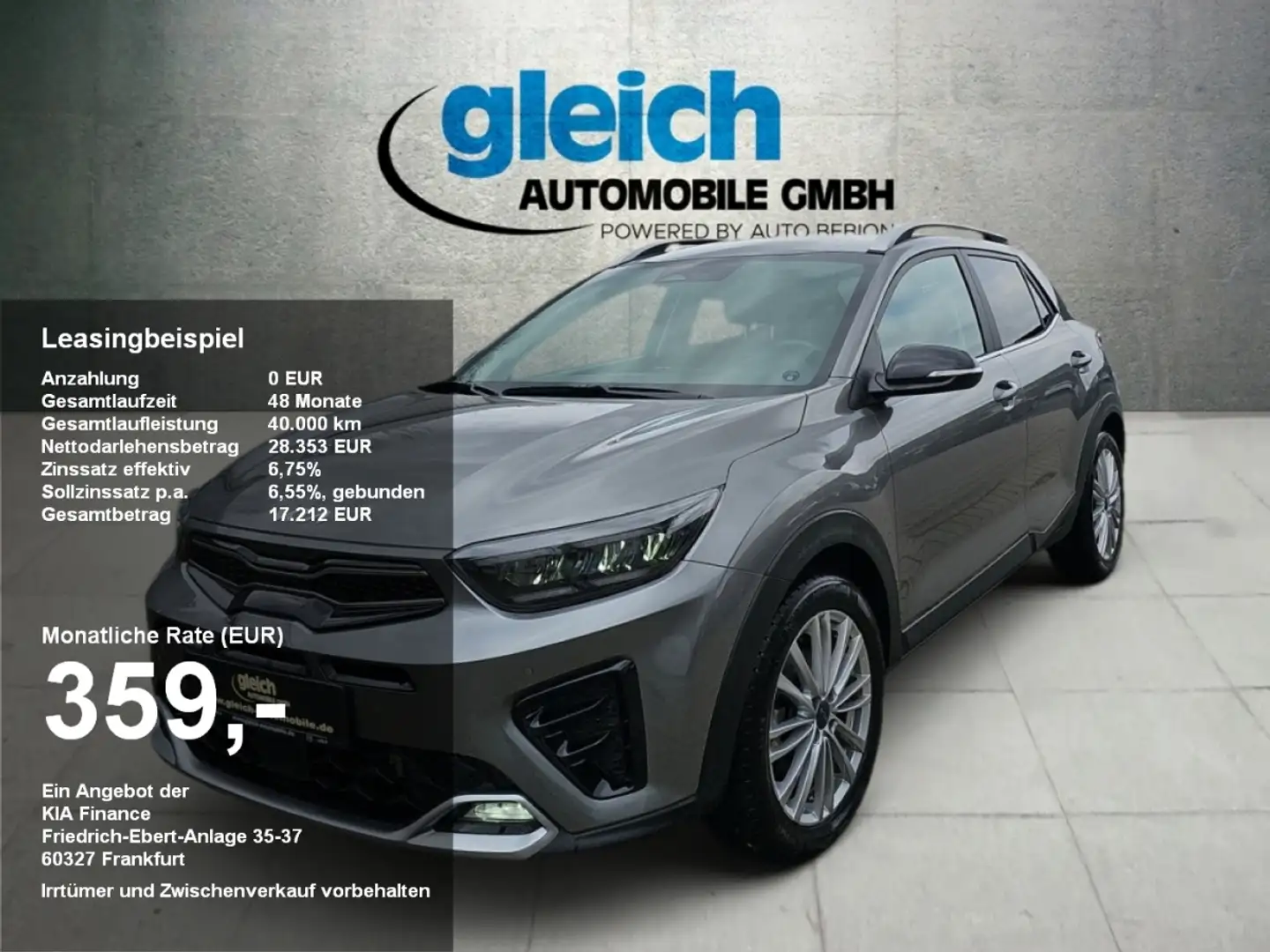 Kia Stonic 1.0T 48V DCT GT Line Navi LED 17 Zoll Grau - 1