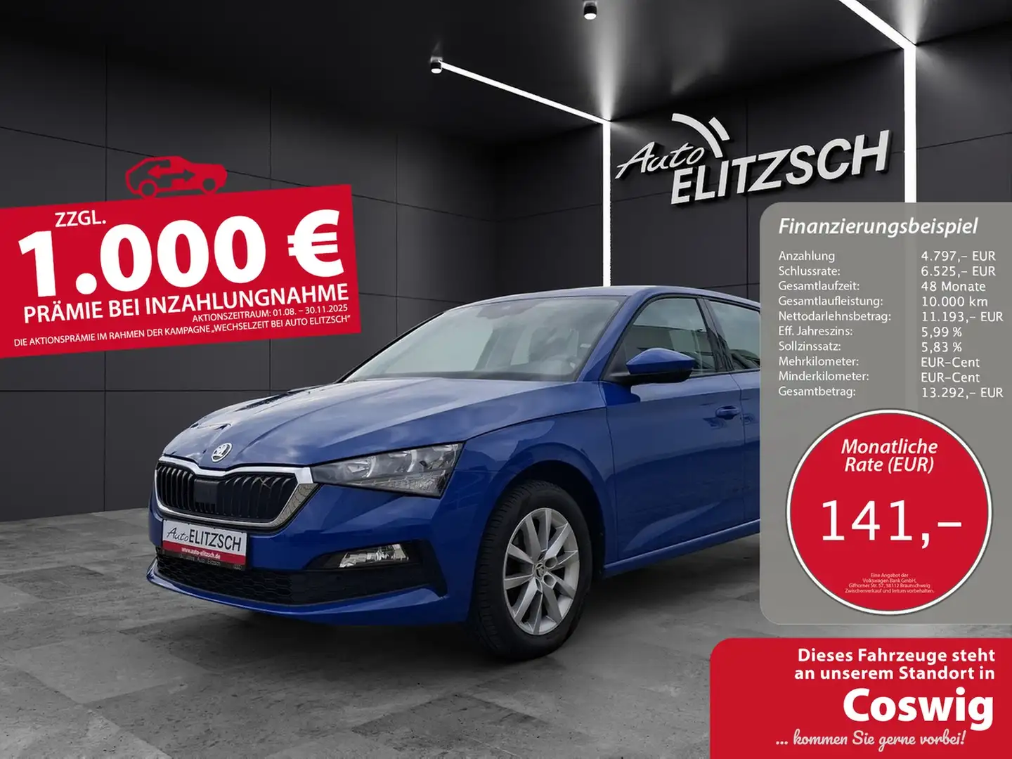 Skoda Scala TSI Ambition LED Klima PDC SH LM Blau - 1