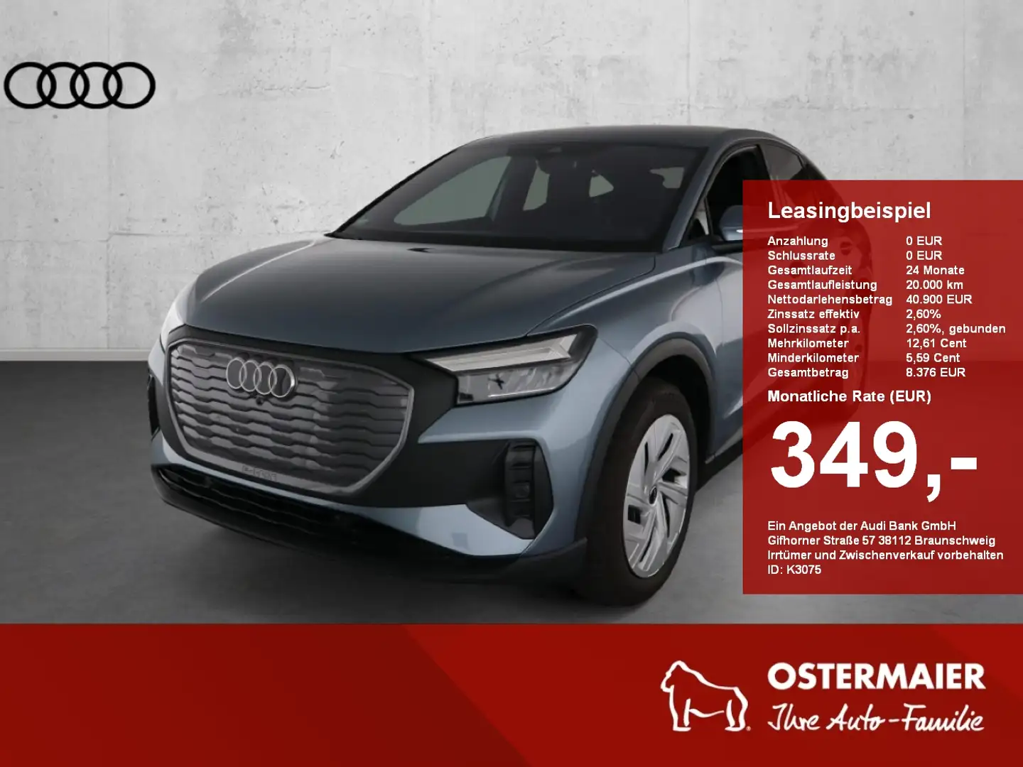 Audi Q4 e-tron Q4 Sportback e-tron 45 286PS ACC.LM20.SPORTISTZE.V Blauw - 1