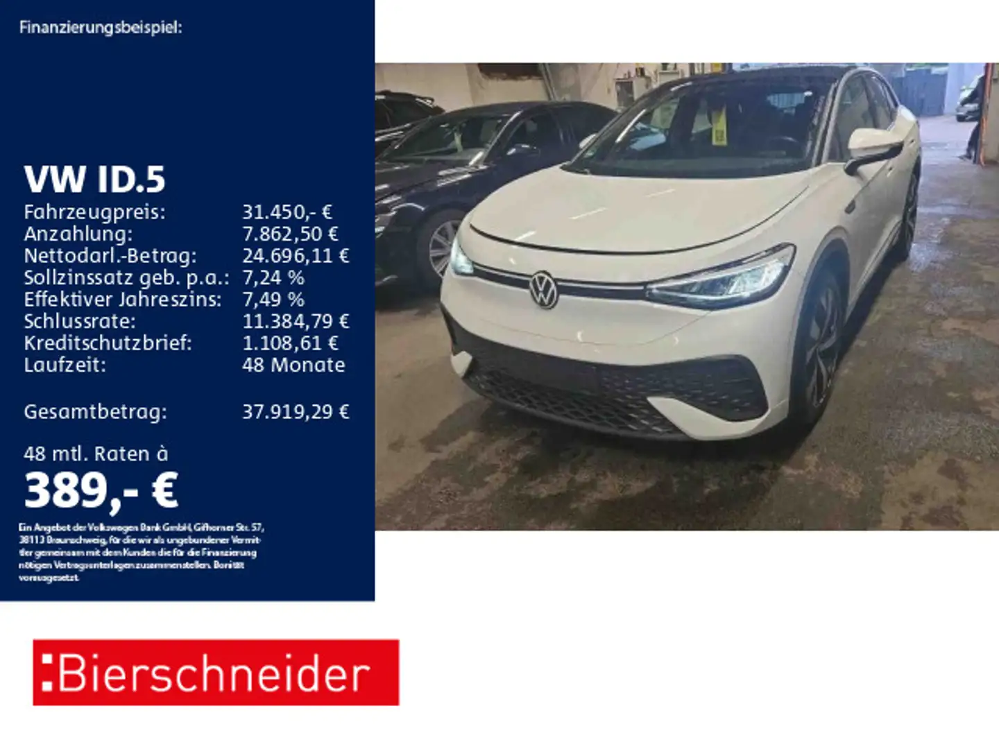 Volkswagen ID.5 Pro AHK ACC 360 NAVI SHZ 20 Weiß - 1