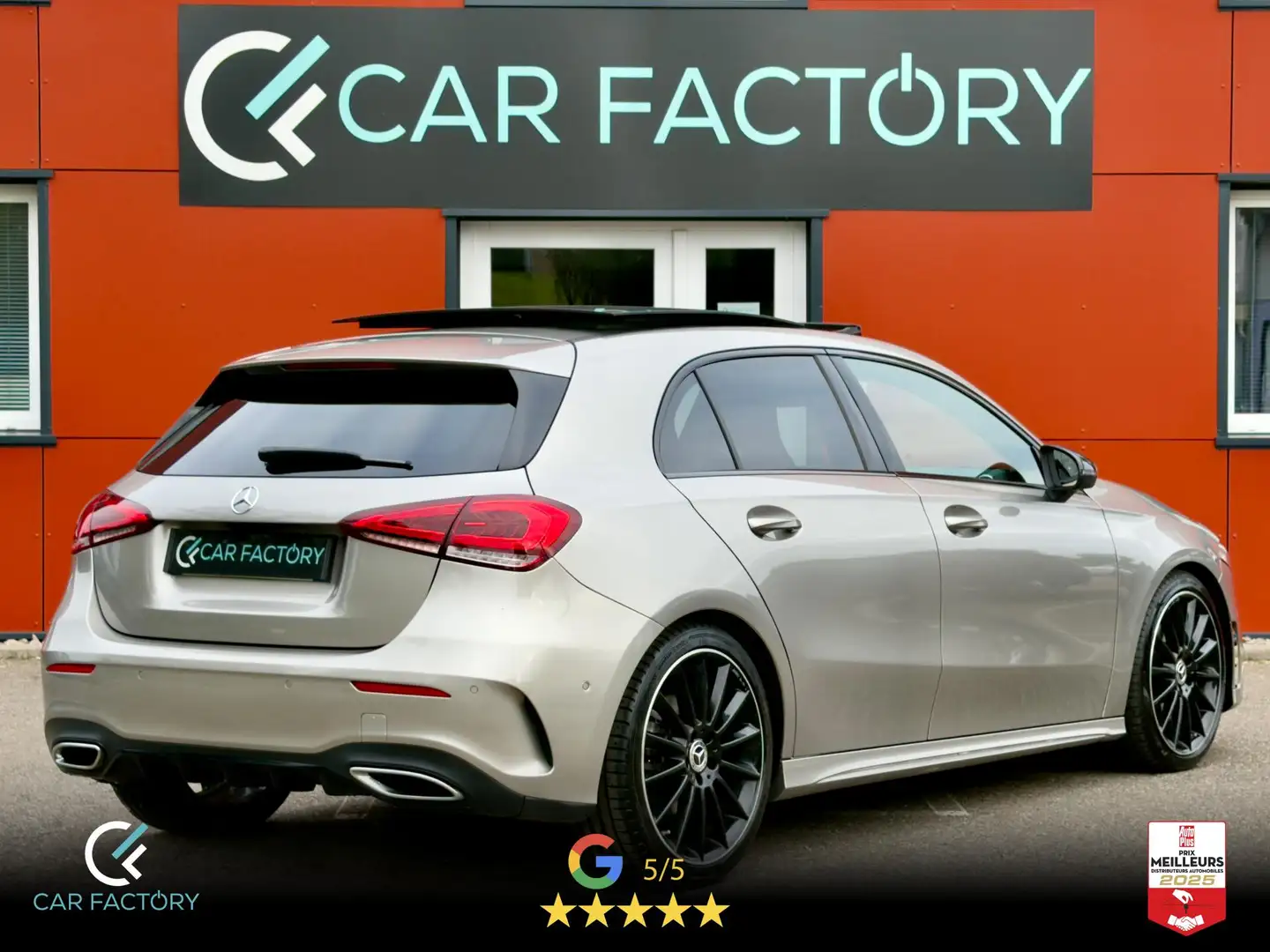 Mercedes-Benz A 220 220 190 AMG Line 4-Matic BVA 1ère MAin Mbux Toit Pano Caméra Pack Sport Garantie 1an Gris - 2