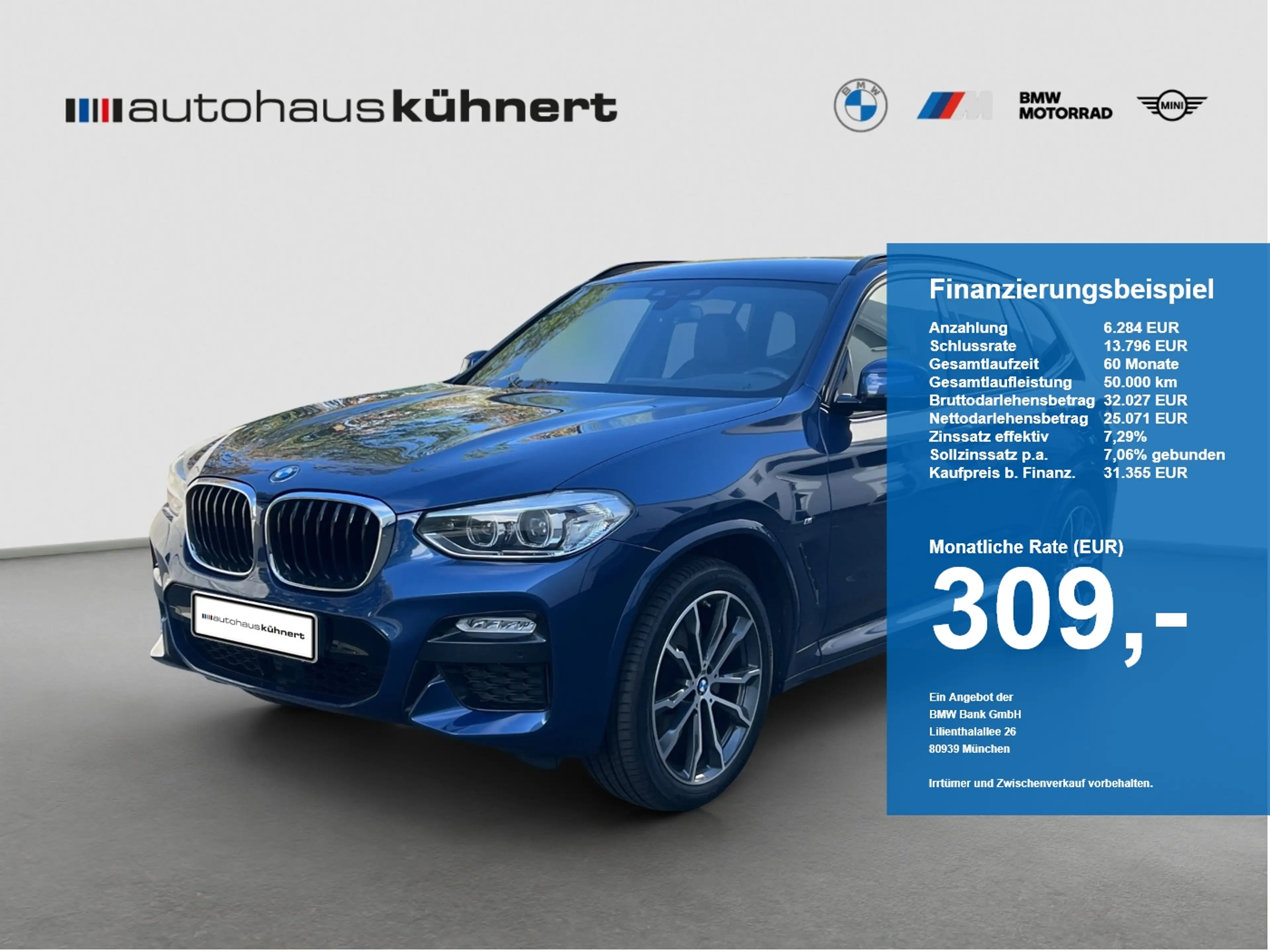BMW X3 xDrive 20d M-Sport LED ACC AHK HUD NaviPro