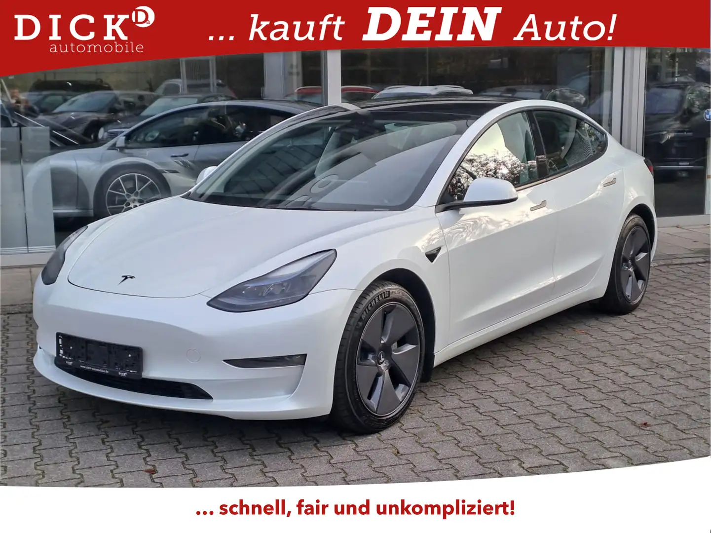 Tesla Model 3 Long Range Dual AWD PANO+STDHZ+LED+ACC+ Weiß - 1