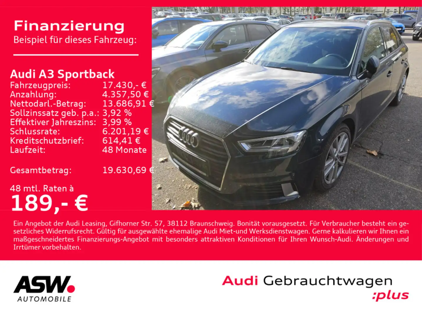 Audi A3 sport 1.4 TFSI LED Navi PDC SHZ GRA Bleu - 1
