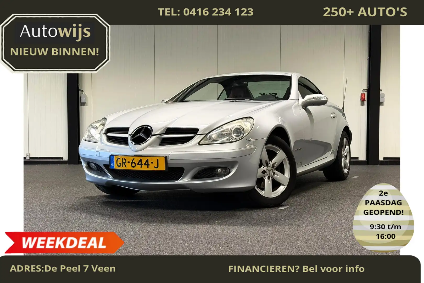 Mercedes-Benz SLK 200 K.|LEDER|STOELVERW|CRUISE|XENON|GOED ONDERHOUDEN Gris - 1