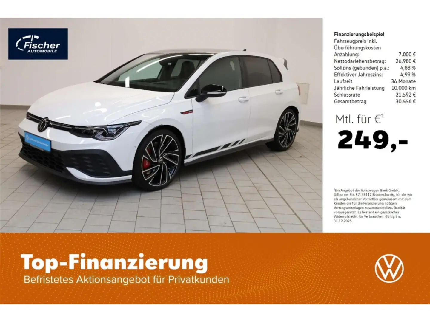 Volkswagen Golf GTI 2.0 TSI Clubsport DSG Matrix/Pano/NAV Weiß - 1