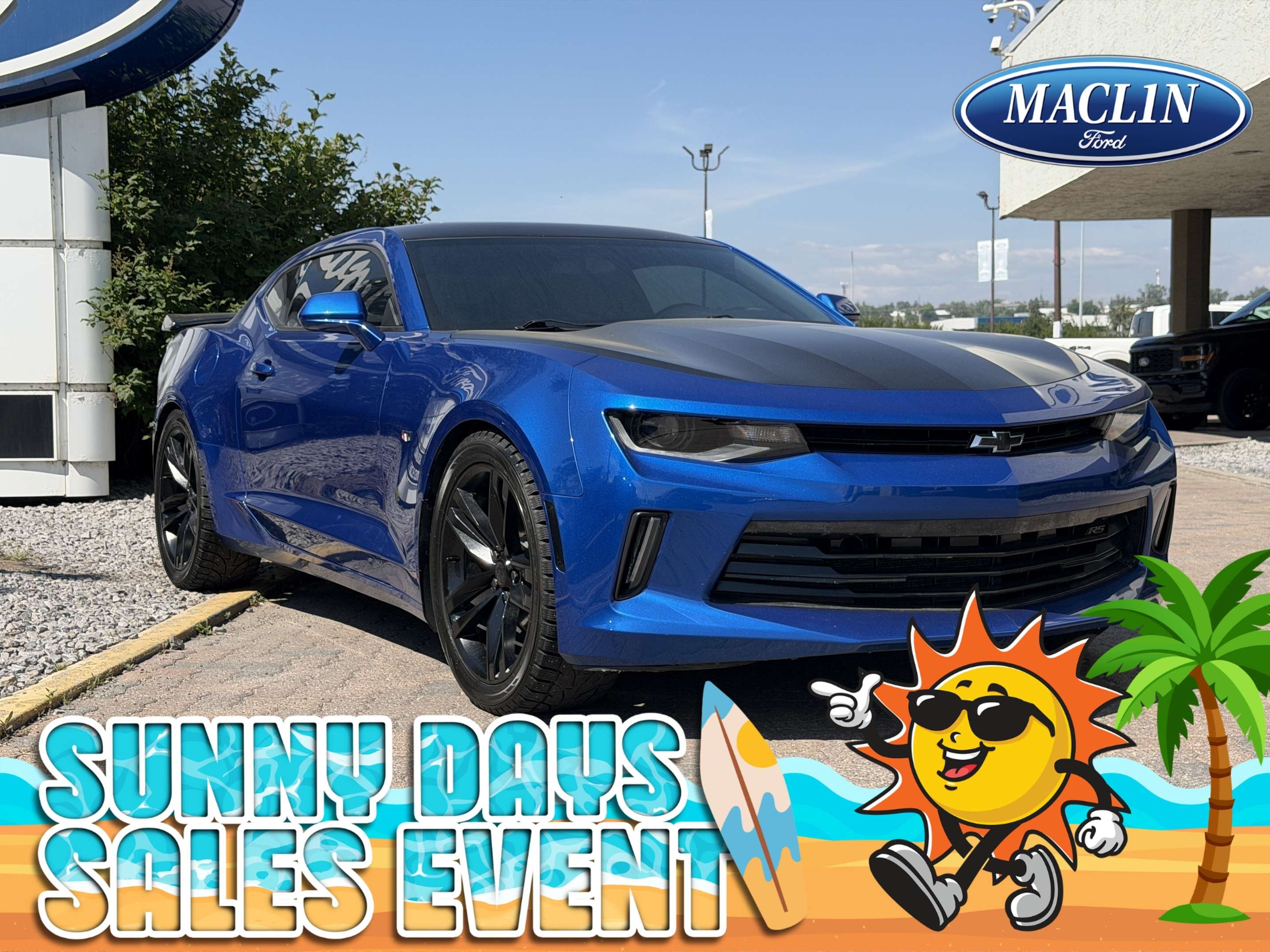 Blue 2017 Chevrolet Camaro Coupe Rear-Wheel Drive 8-Speed Automatic