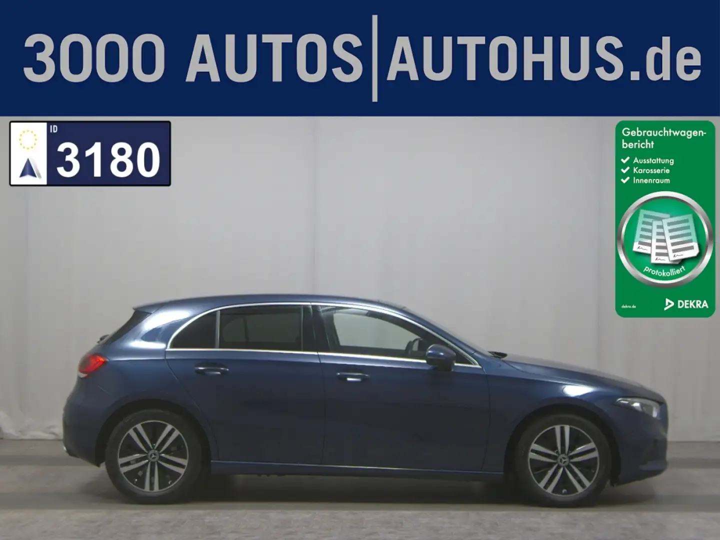 Mercedes-Benz A 220 d 4M Progressive Navi MB-LED HuD Pano 360° Blauw - 1