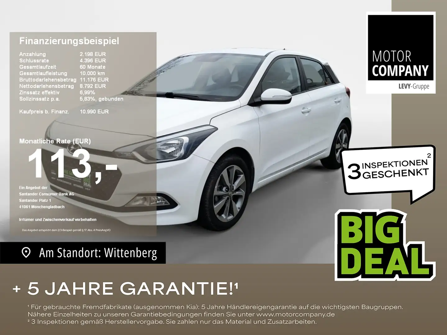 Hyundai i20 1.2 YES! SHZ*USB*RDKS*Bluetooth*ESC* Weiß - 1