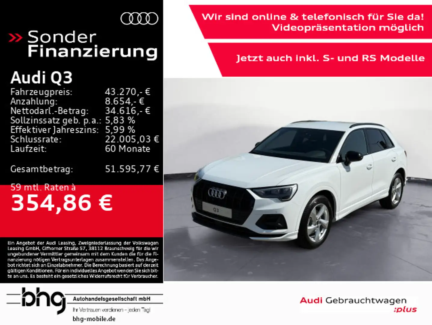 Audi Q3 advanced 35 TFSI 110(150) kW(PS) S tronic Weiß - 1