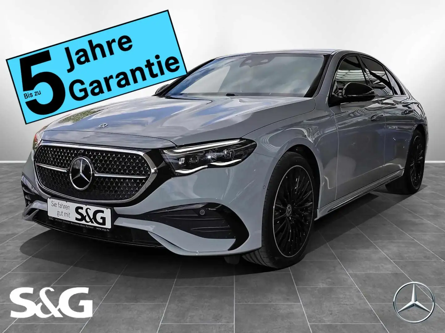 Mercedes-Benz E 220 d 4M Limo AMG 360°+DIG-LED+Pano+AHK+Distro Gris - 1