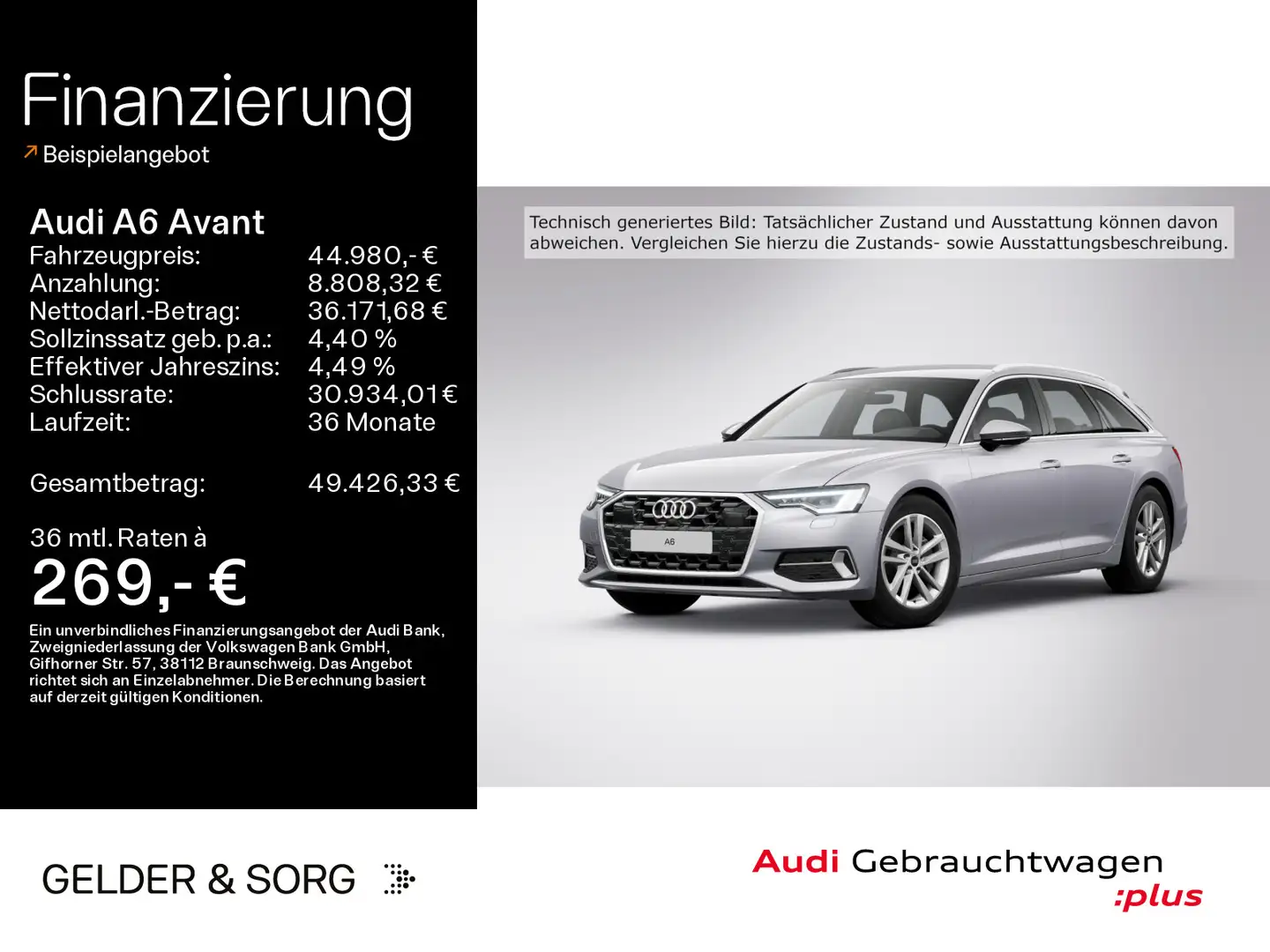 Audi A6 40 TDI advanced LED*AHK*Virtual*360° Silber - 1