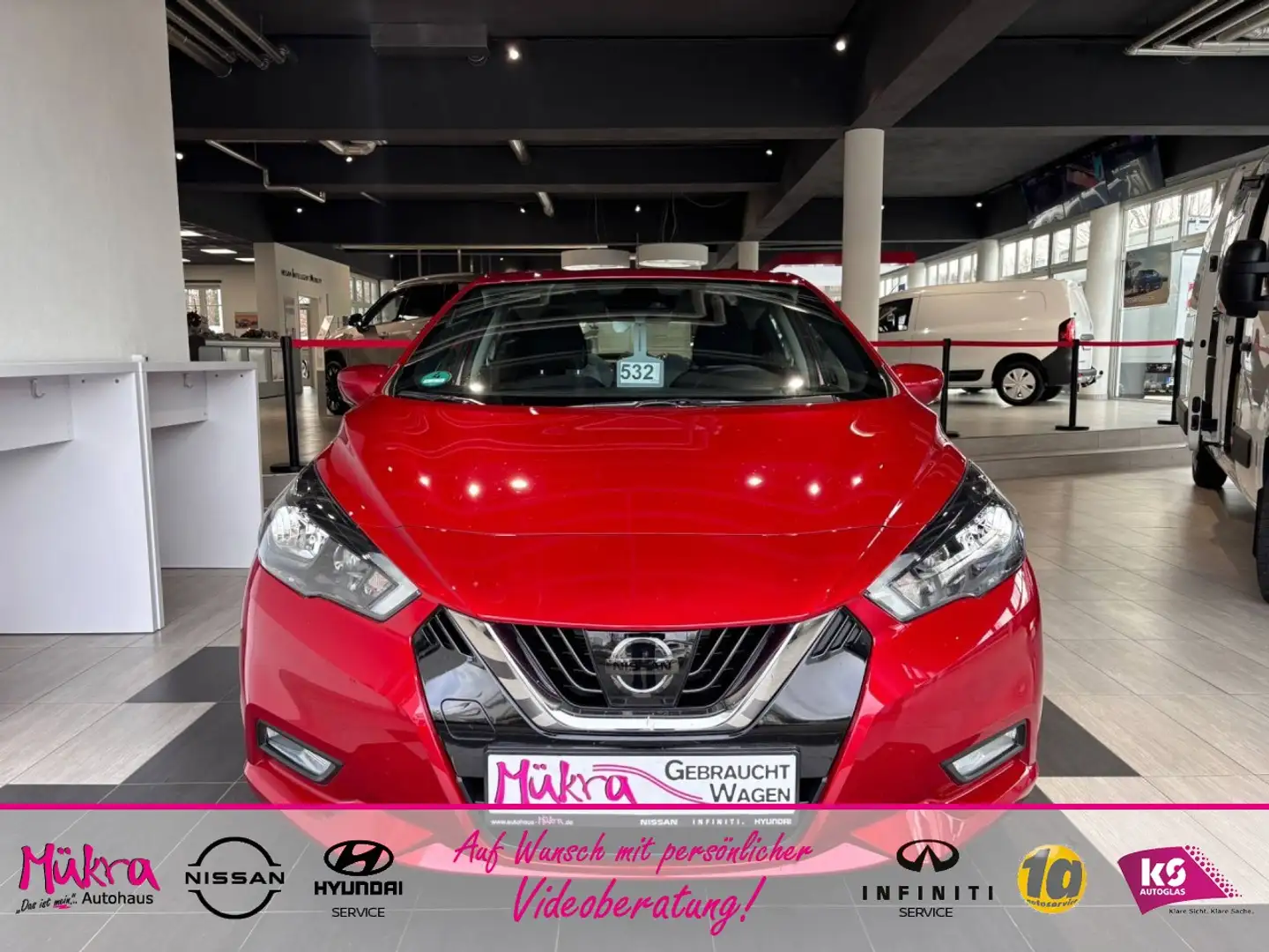 Nissan Micra 1.0 IG-T 5MT 92 PS 8-Fach Einparkhilfe Rot - 2