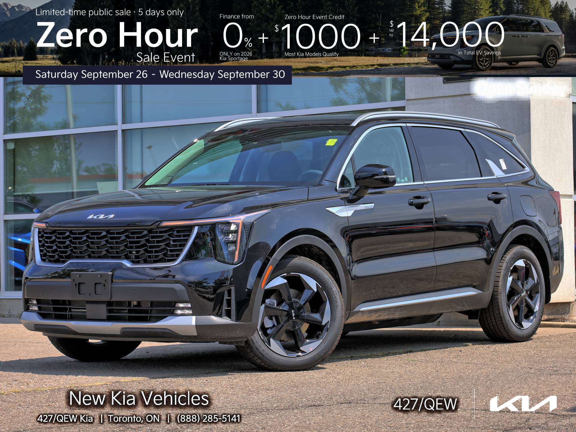 Black 2026 Kia Sorento Plug-In Hybrid  SUV / Crossover  6-Speed Automatic