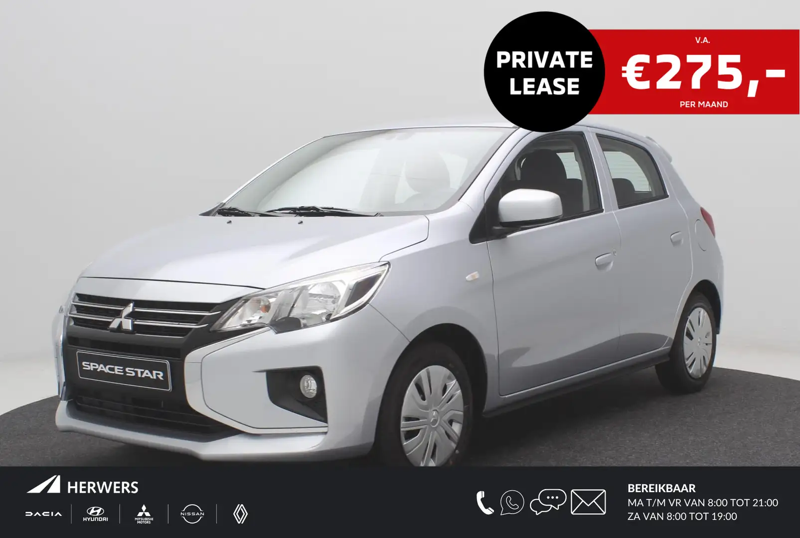 Mitsubishi Space Star 1.2 Connect+ / € 275,-* Private Lease Actie / Kort Zilver - 1