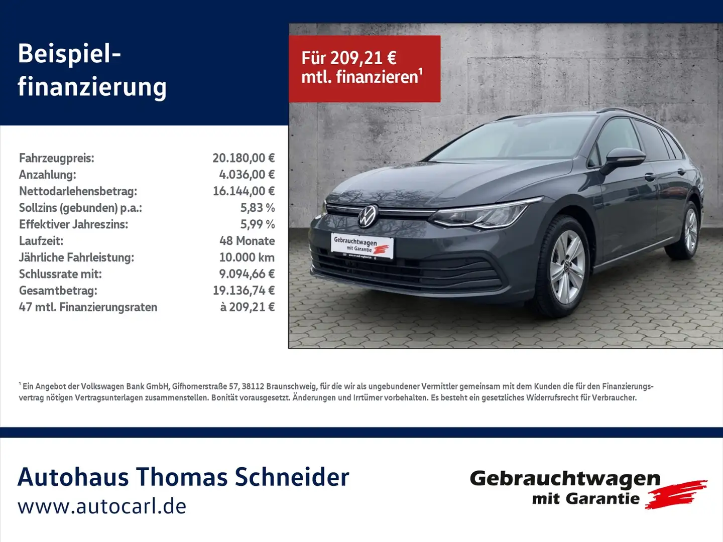 Volkswagen Golf Variant VIII Variant Life 2.0 TDI DSG BusinessPre./NAV/SH Gris - 1