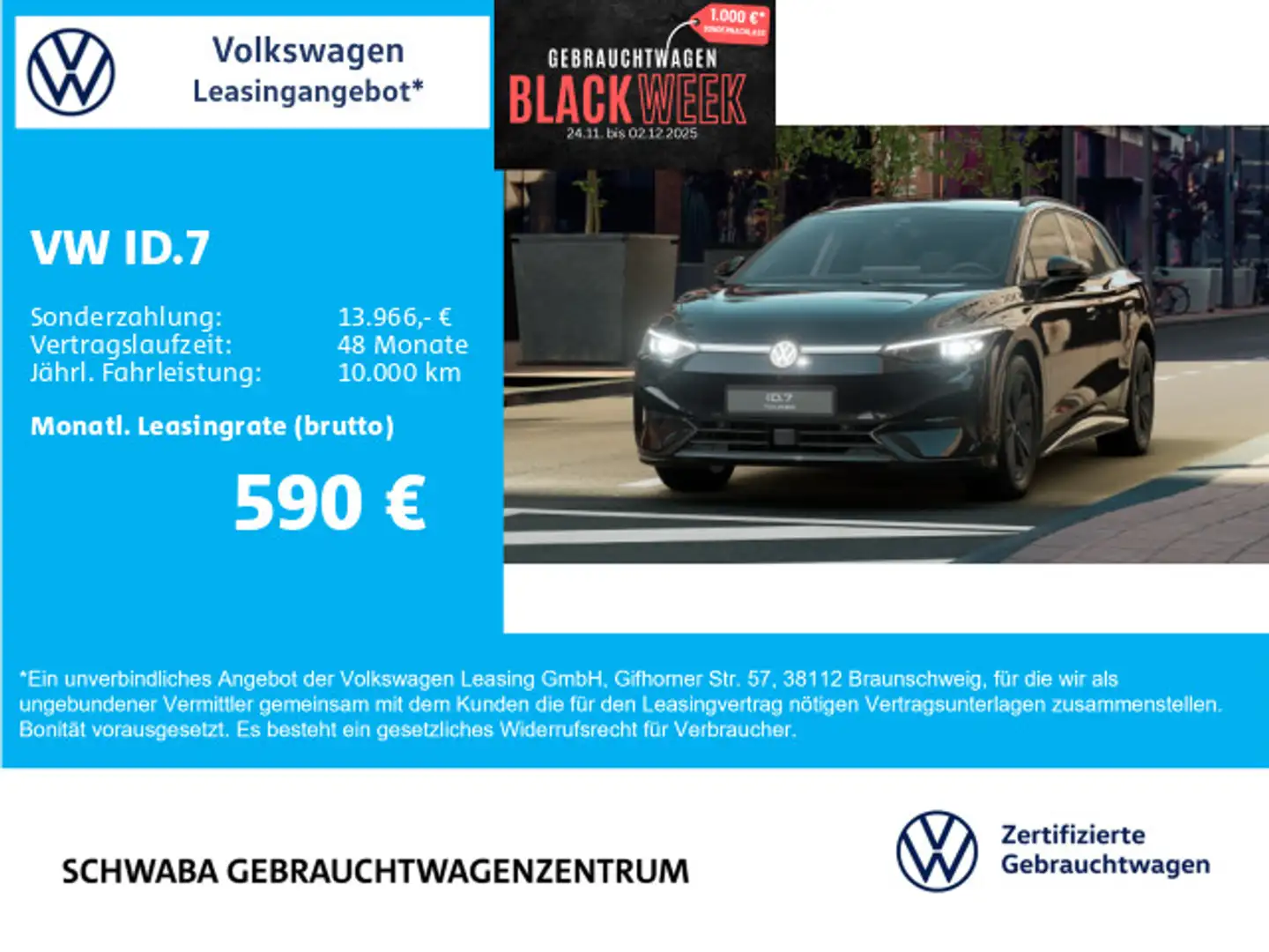 Volkswagen ID.7 Tourer Pro S *MATRIX*HdUp*ACC*H&K*KAM* Noir - 1
