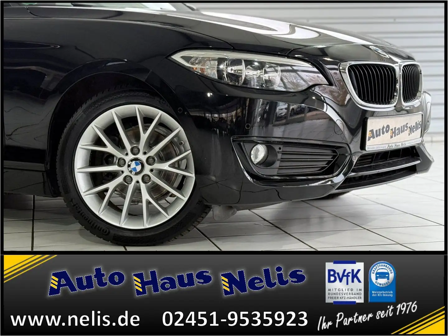 BMW 218 d Cabrio M-Sport Navi PDC Keyless Sitzheiz Li Schwarz - 2