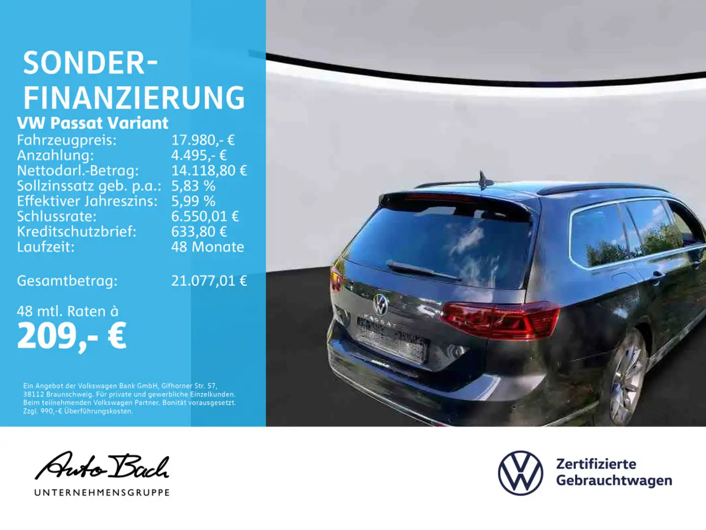 Volkswagen Passat Variant 2.0 TDI Business DSG Navi LED ACC Grigio - 2