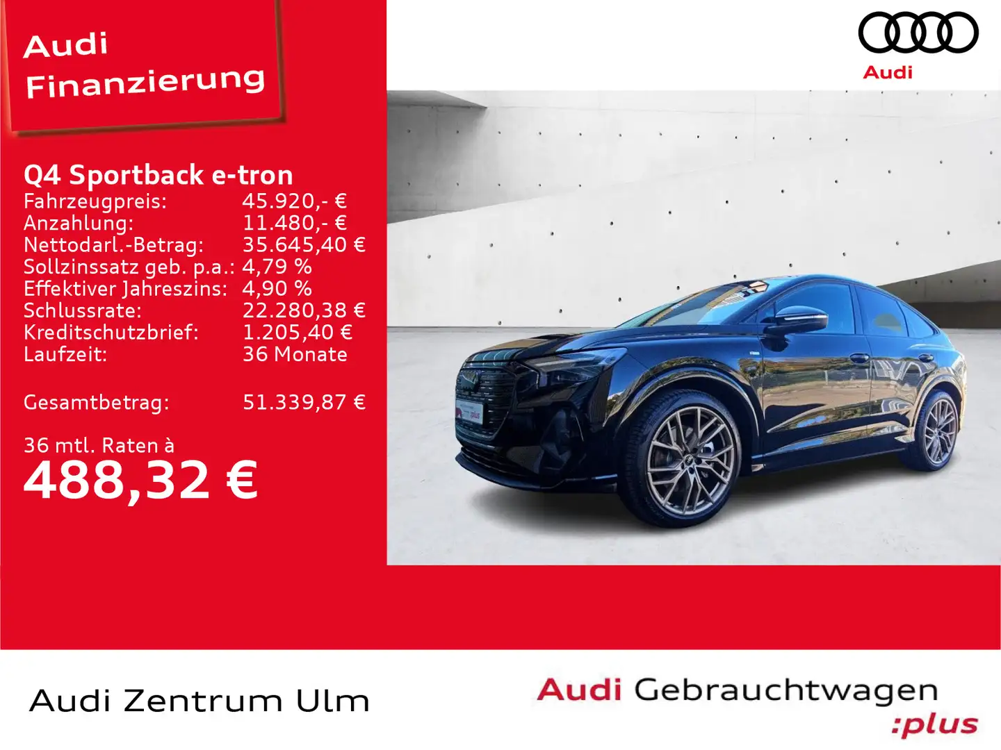 Audi Q4 e-tron Q4 Sportback 45 e-tron qu S-Line edition one 21 Nero - 1